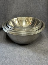 Vintage Stainless Mixing Nesting Bowl Set of 12 Flat Base Storage Bowls - £40.16 GBP