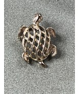 Vintage Small Goldtone Open Work Sea Turtle Lapel or Hat Pin – 1.25 x 7/... - £9.01 GBP