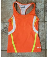 Fila Sport Athletic Exercise Running Tank Top Size Medium Bright Orange - £9.46 GBP