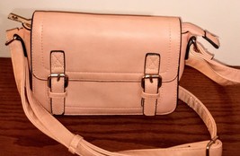 Authentic OKPTA Purse Polyester Leather Peach Handbag Crossbody Adjustable Strap - £16.95 GBP