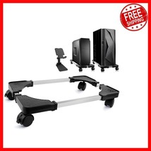 Adjustable Mobile PC Tower Stand with Rolling Wheels &amp; Ventilation, 15.7... - $532.12 MXN