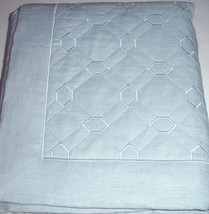 Sferra Nicola Euro Sham Ice Blue Italian Linen Octagonal Quilt New - £29.84 GBP