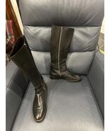 COACH black leather silver turnlock TALL FLAT riding boots  - €84,39 EUR