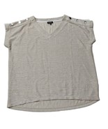 Jones New York Women&#39;s Textured Top with Button Details, Ivory, Medium - $9.77 CAD