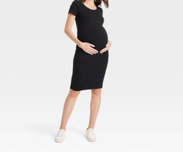 Isabel Maternity Short Sleeve Essential T-Shirt Maternity Dress Size XL Black - £13.29 GBP
