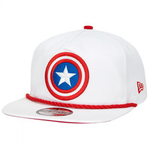 Captain America Logo White Colorway New Era Adjustable Golfer Rope Hat White - £37.11 GBP