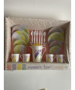 New Vintage Today&#39;s Kid&#39;s 1988 Play Dishes Summertime Plastic &amp; Metal 20 Pc - £29.07 GBP