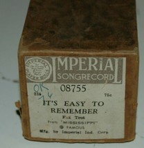Imperial Songrecord Player Piano Roll Its Easy To Remember Fox Trot 08755 - $29.99