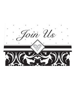 8 Creative Converting EVER AFTER B&amp;W Damask Wedding Invitations Bridal S... - $5.40 CAD