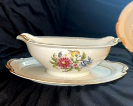 RARE Noritake LANGDON China - 9.5" Gravy with Attached Underplate &amp; Handles - $8.42