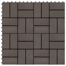 vidaXL 11 pcs Decking Tiles WPC 11.8&quot;x11.8&quot; 1 sqm Dark Brown - £108.74 GBP