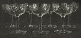 Vintage 6PC Lot LIBBEY CHAMPAGNE Glasses Cut Floral &amp; Parallel Lines Ste... - £20.75 GBP