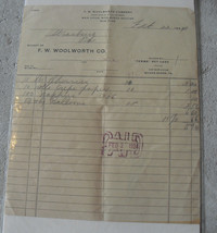 Vintage 1924 FW Woolworth Company Bill  Head Receipt - $16.83