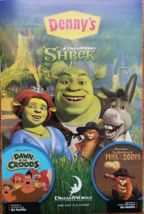 Denny&#39;s Restaurant SHREK, Dawn of the Croods Souvenir Menu 9 x 6 2016 - £4.68 GBP