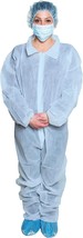 Disposabl Coveralls Polypropylene Clothing 2XL Blue Zipper Front (5 Pack) - £15.05 GBP