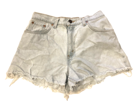 Vintage Levis 550 Shorts Womens 11 Blue Denim High Rise Mom Distress USA Jean - £13.32 GBP