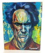 Original acrylic painting of Clint Eastwood on canvas 14&quot; x 11&quot; x 1.5&quot; - £73.80 GBP