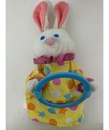 Avon vintage 1989 Easter bunny rabbit hand puppet yellow blue pink polka... - £11.66 GBP