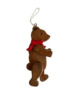 Vintage Wooden Bear Ornament Jointed Moving Arms Midwest Taiwan Christmas Decor - $12.60