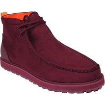 Men's TAYNO Wallabee Style Chukka Boots Soft Micro Suede MOJAVE S Wine image 6