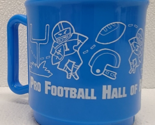 Vintage Blue Plastic Mug Pro Football Hall of Fame Canton Ohio NFL - 80s - $7.71