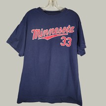 Minnesota Twins Shirt Mens Large Baseball Justin Morneau #33 MLB Navy Blue  - $12.97