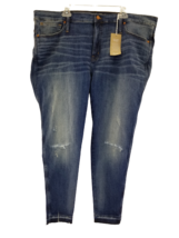 Madewell Woman&#39;s High Rise Skinny Jeans Distressed Hem Med Wash  Size 36... - £24.42 GBP