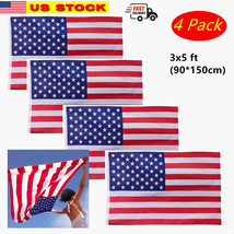 4 Pack 3&#39;x5&#39;FT USA US U.S. American Flag Polyester Stars - Fast Shipping - $14.84