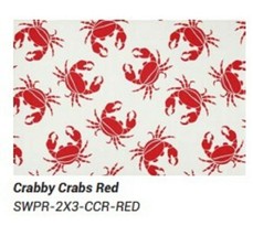 Red Crabby Crab 24 x 36 Indoor Outdoor Accent Area Rug Mat Soft Woven - £22.94 GBP