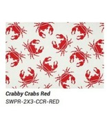 Red Crabby Crab 24 x 36 Indoor Outdoor Accent Area Rug Mat Soft Woven - $546.62 MXN