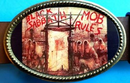 BLACK SABBATH &quot;MOB RULES&quot; album cover   Epoxy PHOTO MUSIC BELT BUCKLE -NEW! - $16.78