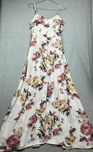 Band Of Gypsies Floral Maxi Dress Split Front Button Down Ruffle Trim Wo... - $31.88