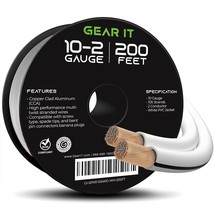 GearIT 10 Gauge Speaker Wire (200 Feet), Copper Clad Aluminum, CCA Thick Gauge C - $156.99