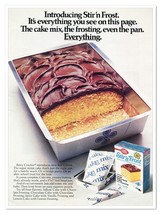 Betty Crocker Stir &#39;n Frost Cake Mix Kit Vintage 1976 Full-Page Magazine Ad - £7.61 GBP