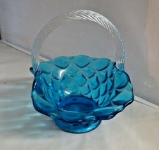 Mosser Glass Colonial Blue Elizabeth Basket - $32.50