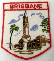 Brisbane City Hall Patch Shield Embroidered Australia Palm Vintage 1970s - £7.40 GBP