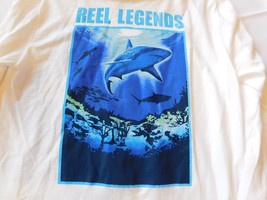Reel Legends Men&#39;s Long Sleeve T Shirt Size S small Shark White Cotton NWOT - £16.45 GBP