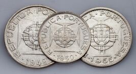 Lot De (3) Pièces De 2-1/2, 5 Et 10 Escudos Du Mozambique 1949-1955 - $101.20