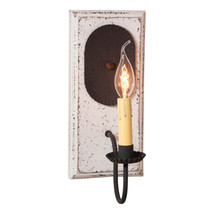 Wood &amp; Metal  Wooden Wall Fixture Wilcrest Candle Sconce Vintage White - £84.89 GBP