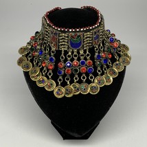 305g, 12&quot;x4.25&quot;Kuchi Choker Necklace Multi-Color Tribal Gypsy Bohemian,B14120 - £37.92 GBP