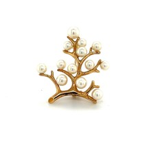 Mikimoto Estate Akoya Pearl Tree of Life Brooch 14k Gold M310 - £691.27 GBP