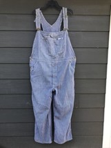 VTG LEE Conductor Hickory Stripe Overall Bibs Blue USA Carpenter XL See ... - $148.68