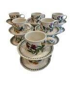 Portmeirion Botanic Garden Drum Flat Cups and Saucers Set of 12 - €147,99 EUR
