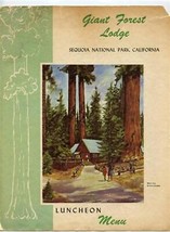 Giant Forest Lodge Menu Sequoia National Park California 1965 Damaged  - £70.49 GBP