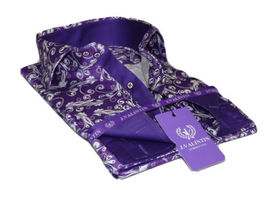 Men Shirt J.Valintin Turkey-Usa 100% Egyption Cotton Axxess Style 1593-06 Purple image 6