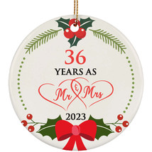 36th Anniversary Ornament Hanging 36 Years As Mr And Mrs Wreath Christmas Gifts - £11.13 GBP