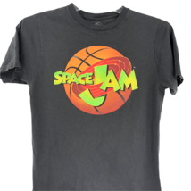 VTG Space Jam Movie Promo Black T Shirt Size Medium Basketball Solar System - $34.64