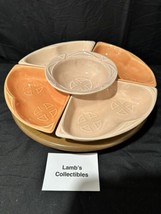 Maurice of California Lazy Susan Serving Dish rust peach color bowls chips snack - £66.72 GBP