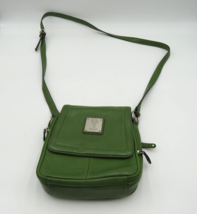 Tignanello Purse Womens Green Pebble Leather Crossbody Bag Build In Wallet - $29.69