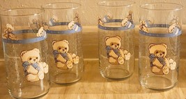 Vintage Libbey Tienshan Theodore Country Bear Tumbler Drinking Glasses Set of 4 - £22.41 GBP
